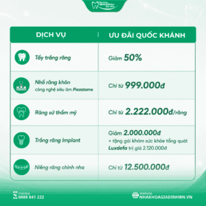 Ưu đãi nha khoa Quốc khánh 2/9 tại Nha Khoa Gia Đình Bắc Ninh 2 Ưu đãi nha khoa Quốc khánh 2/9 tại Nha Khoa Gia Đình Bắc Ninh